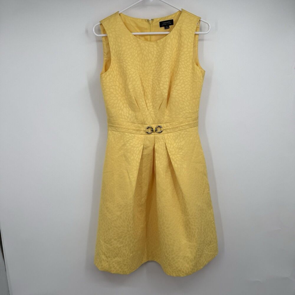Tahari Arthur S Levine Yellow Classic Dress